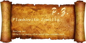 Plankovits Zomilla névjegykártya